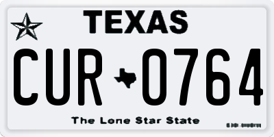 TX license plate CUR0764