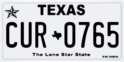 TX license plate CUR0765