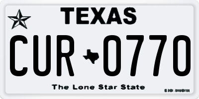 TX license plate CUR0770