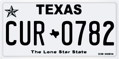 TX license plate CUR0782