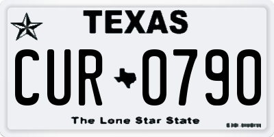 TX license plate CUR0790