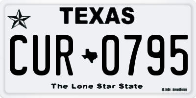 TX license plate CUR0795