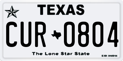 TX license plate CUR0804