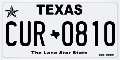 TX license plate CUR0810