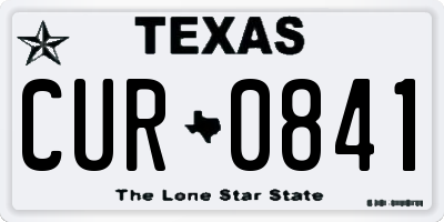 TX license plate CUR0841