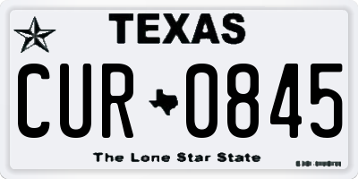 TX license plate CUR0845