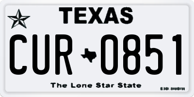 TX license plate CUR0851