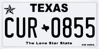 TX license plate CUR0855