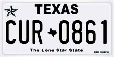 TX license plate CUR0861