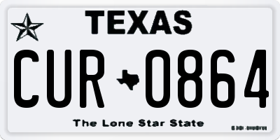 TX license plate CUR0864