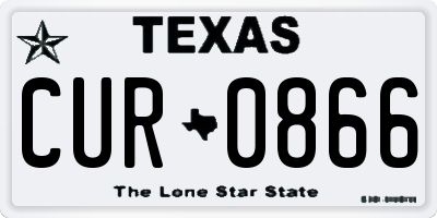 TX license plate CUR0866