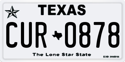 TX license plate CUR0878