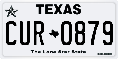 TX license plate CUR0879
