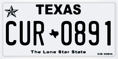 TX license plate CUR0891