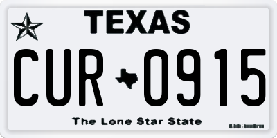 TX license plate CUR0915