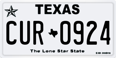 TX license plate CUR0924
