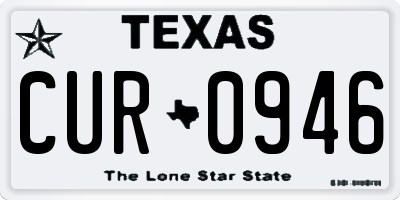TX license plate CUR0946