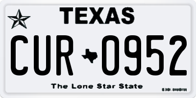 TX license plate CUR0952