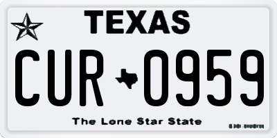 TX license plate CUR0959