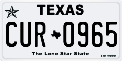 TX license plate CUR0965