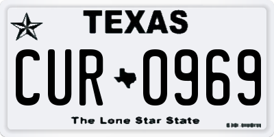 TX license plate CUR0969