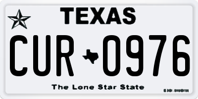 TX license plate CUR0976