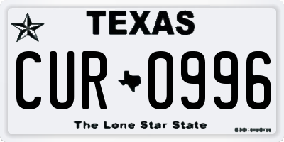 TX license plate CUR0996