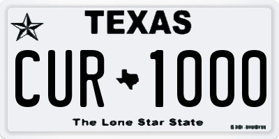 TX license plate CUR1000