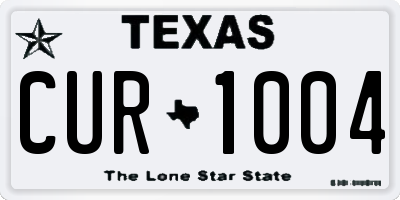 TX license plate CUR1004