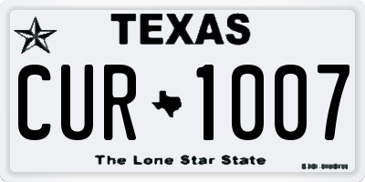TX license plate CUR1007