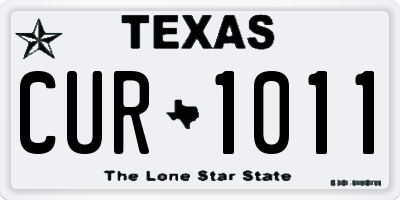 TX license plate CUR1011