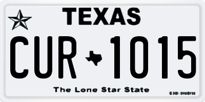 TX license plate CUR1015