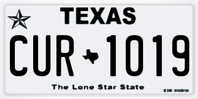 TX license plate CUR1019