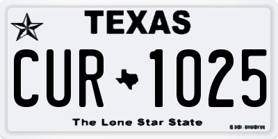 TX license plate CUR1025