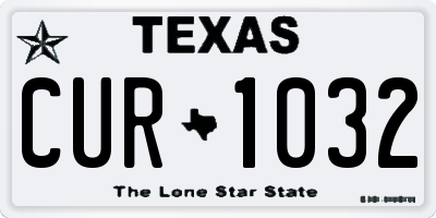 TX license plate CUR1032
