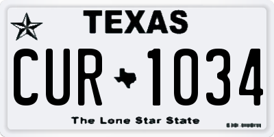 TX license plate CUR1034