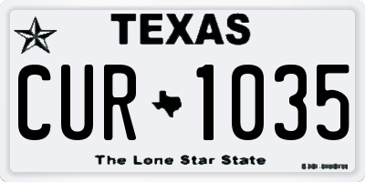 TX license plate CUR1035
