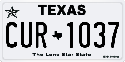 TX license plate CUR1037