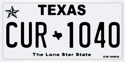 TX license plate CUR1040