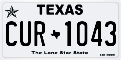 TX license plate CUR1043