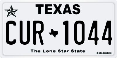 TX license plate CUR1044