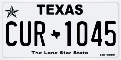 TX license plate CUR1045