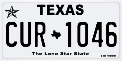 TX license plate CUR1046