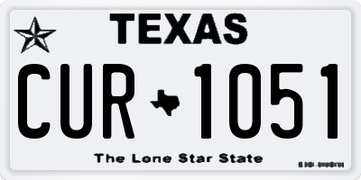 TX license plate CUR1051