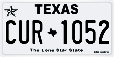 TX license plate CUR1052
