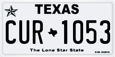 TX license plate CUR1053
