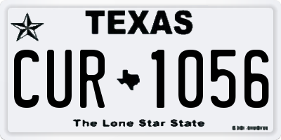 TX license plate CUR1056