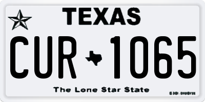 TX license plate CUR1065