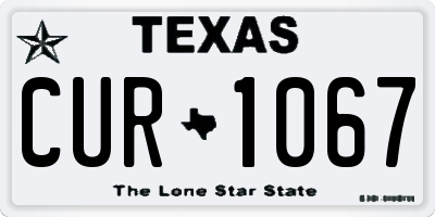 TX license plate CUR1067