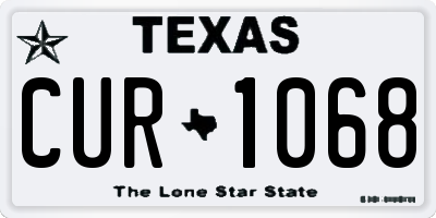 TX license plate CUR1068